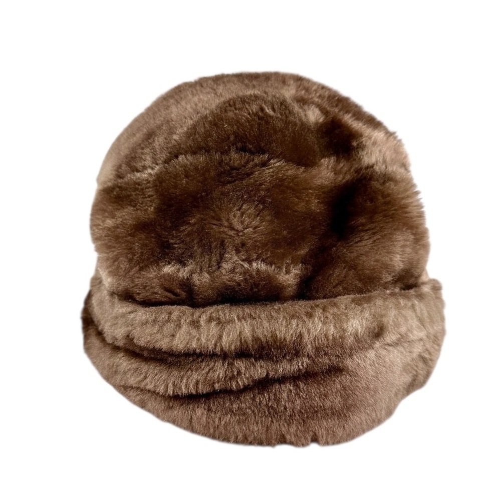 Vintage Men's Gray Leather/Faux Fur Winter Topper Hat Size M